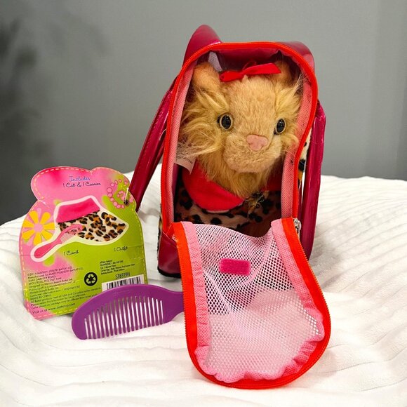 Tabby Kitten Plushie with Carry Purse and Comb - Picture 2 of 5